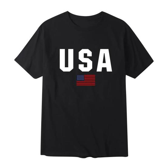 Herre T-skjorte Rund Hals Kort Erme Slim Fit T-skjorte USA Mønster Allsidig T-skjorte Topper Løping Fitness Topper Hverdagsbruk