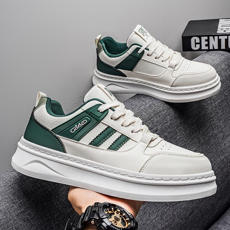 2025 new autumn men's sports and leisure trendy shoes breathable versatile low-top shoes thick baseplate shoes