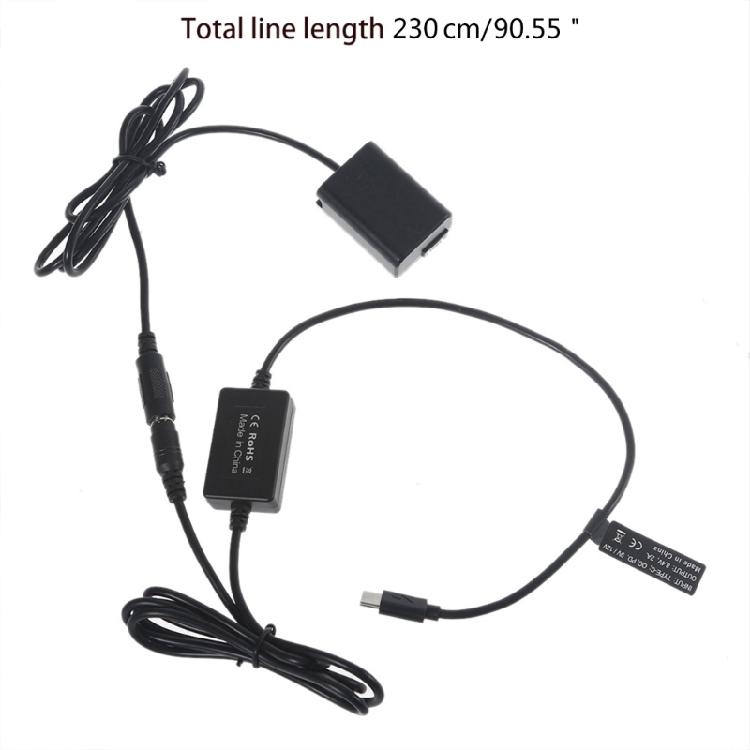 NP-FW50 Dummy Battery Type-C Cable Suitable for Son Y A6000 A6300 A6500 A7000