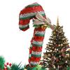 Christmas Candy Canes Decor Fabric Red White Christmas Crutches With Bell And Bow Candy Christmas Tree Decorations For Party