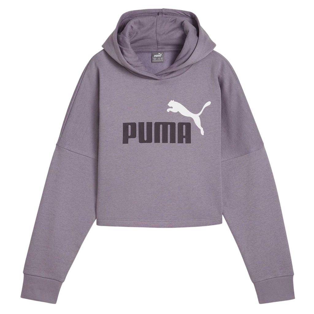 Puma Girls Logo Relaxed Fit Crop Hoodie
