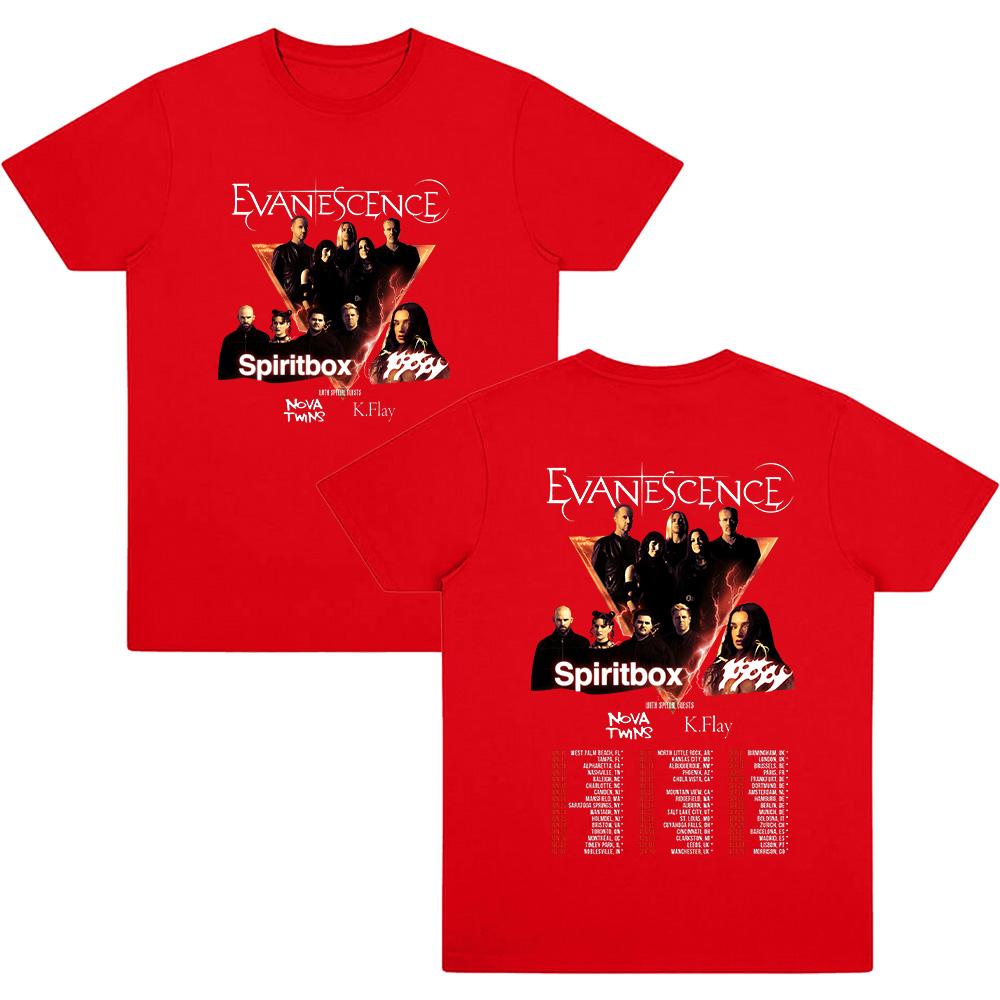Evanescence & Spiritbox Tour T Shirt Short Sleeve Round Neck Casual Tee for Men Women Cotton High Quality Comfortable Streetwear