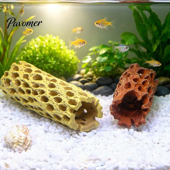 Crystal Shrimp Hiding Spot Aquarium Cave, Artificial Tree Trunk Hide, Fish Tank Easy Clean Decor Hideout, Realistic Cave for Betta And Resting