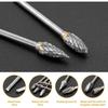 10pcs/set Carbide Rotary Burr Set Carving Burr Bits with 3mm Shank 6mm Bit for Wood & Stone Carving, Steel Metal Working