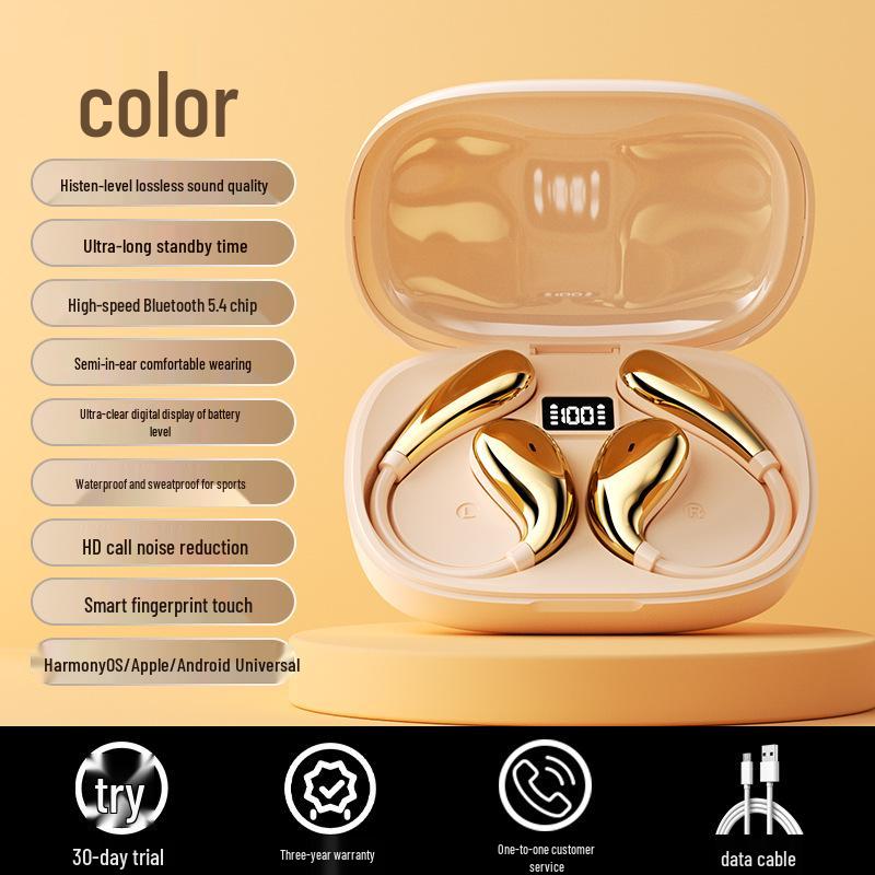 

2025 Bone Conduction Over-Ear Bluetooth Headphones: Long Battery, Leak-Free, In-Ear Feel