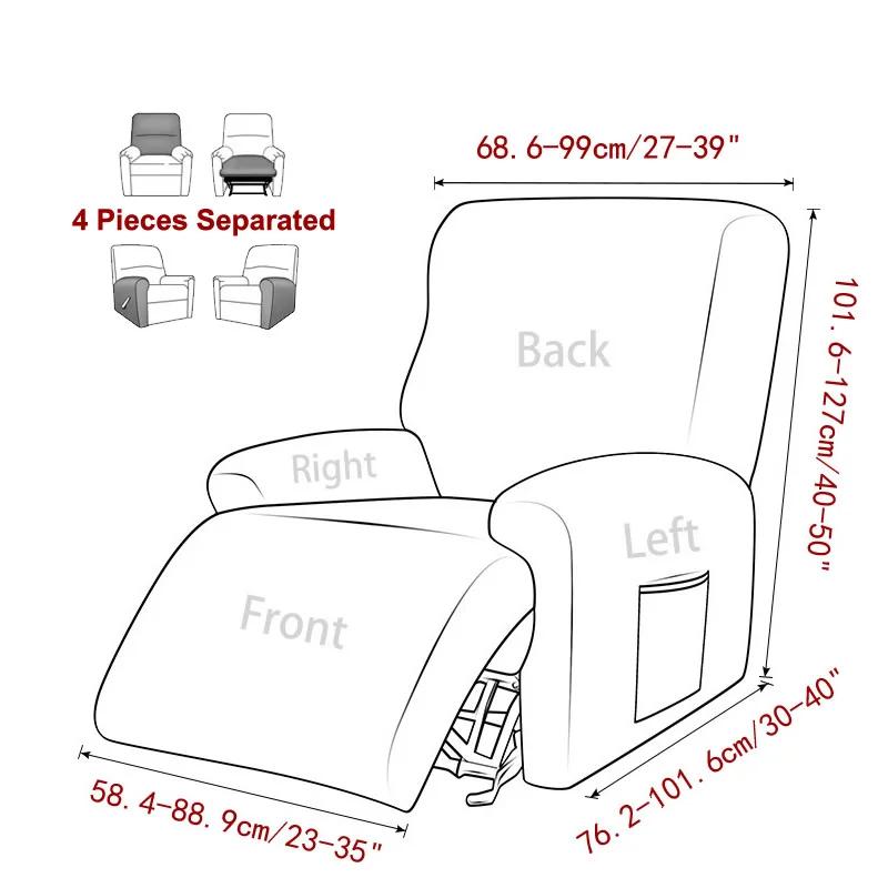 1PC Stretch Geometry Recliner Armchair Cover Split Relax Sofa Slipcover 1seater All-inclusive Single Couch Cover for Living Room