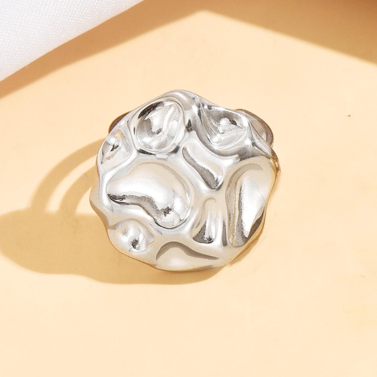 Geometric Baroque Stainless Steel Ring for Women
