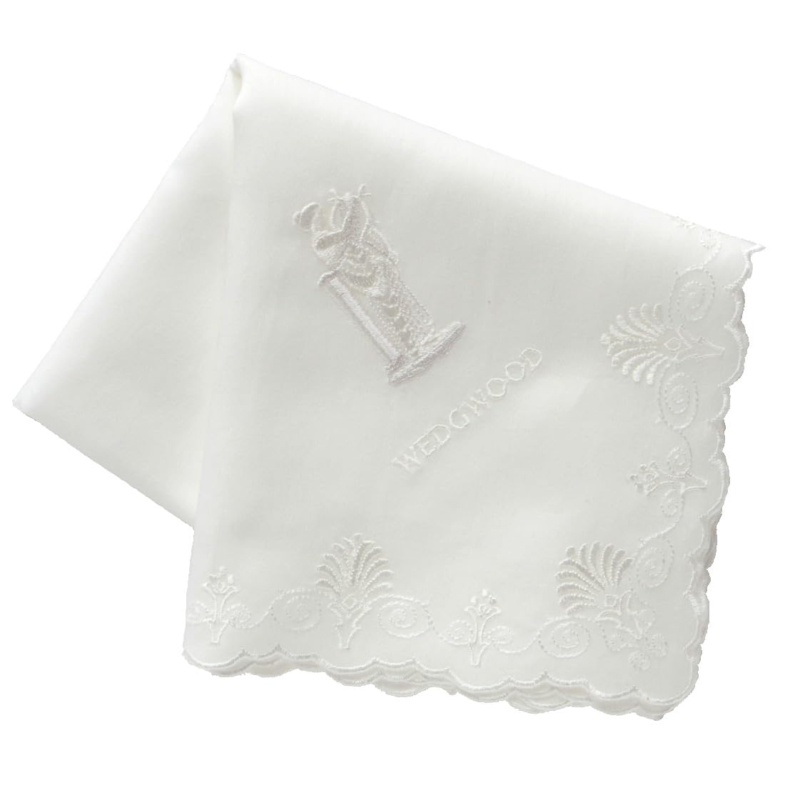 Wedgwood Anthemion Embroidered Handkerchief (White) Women s 001630-0002-02