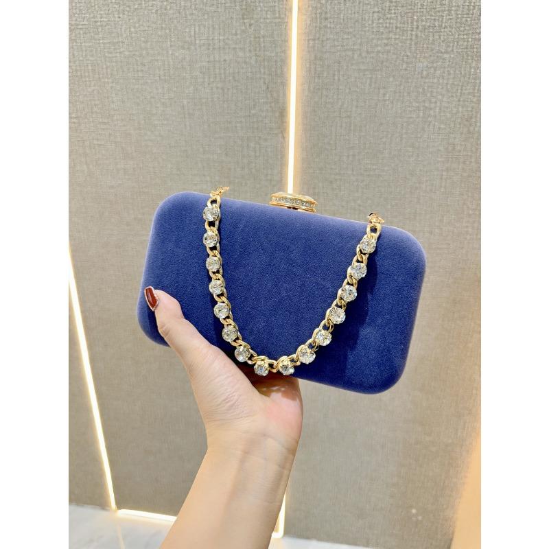 

Сумка-переноска, замшевая сумка с инкрустацией из бриллиантов, светская сумка в тон к платью-чеонгсам, женская сумка-переноска через плечо серый/синий