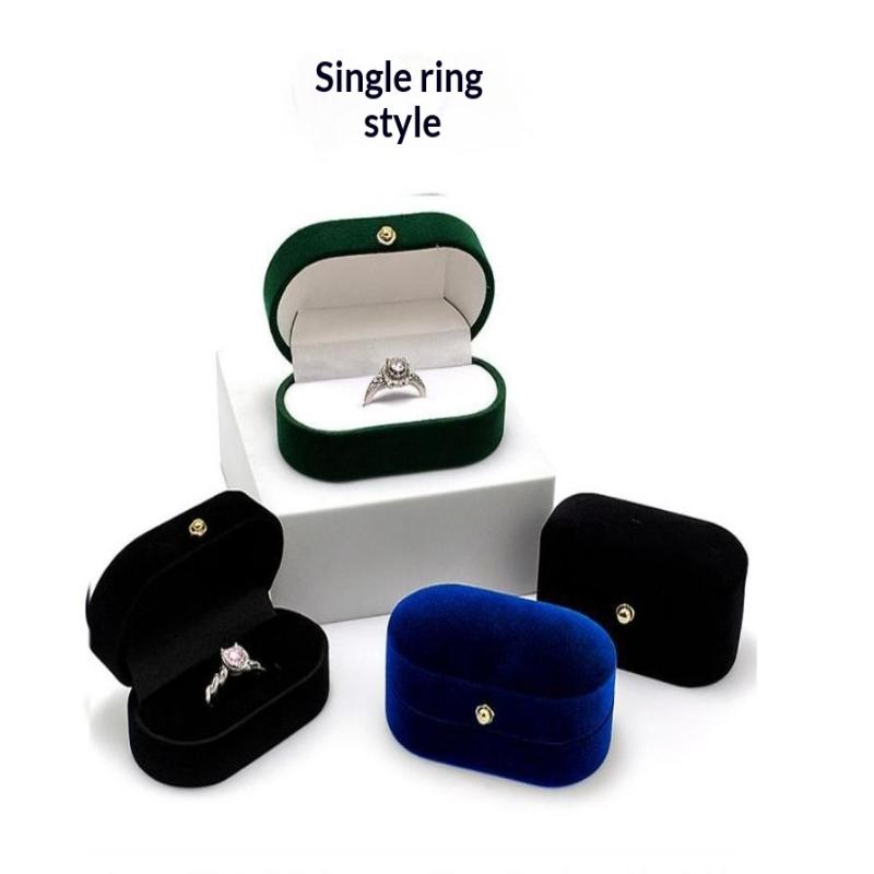 1 Pcs Felt Ring Box Mini Portable Ear Stud Jewelry Box Wedding Ring Pair Box Jewelry Storage Box