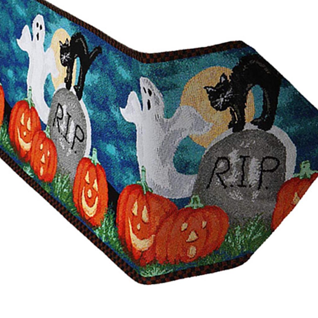 Table Runner Cotton and Linen for Halloween Decorations Home Dining Table 33x180cm