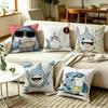 J-Jeff The Land S-Shark Double-Sided Printed Cushion Cover Bedroom Bedside Sofa Pillow Case