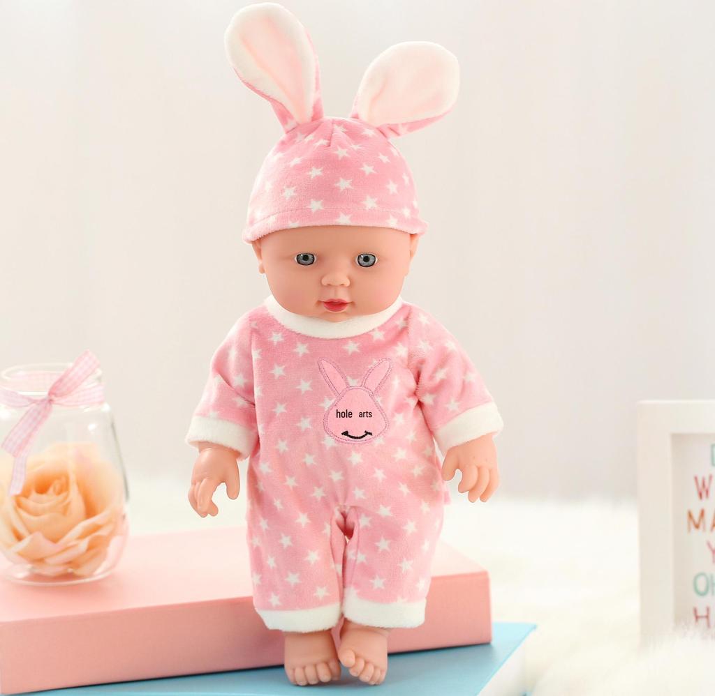 30cm Soft Vinyl Baby Doll - Children's Toy with Simulation Features for Playhouse Fun.
