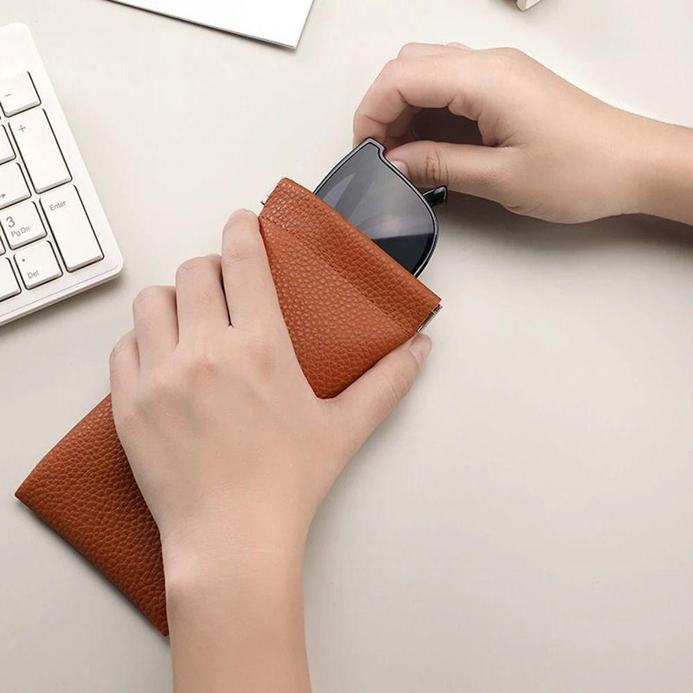 PU Leather Glasses Case Pouch Automatic Closed Sunglasses Case  for Women Men