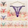 Cotton Crotch Lace Embroidered Panties Low Waist Transparent T-Pants Sexy Mesh Thongs  Gift