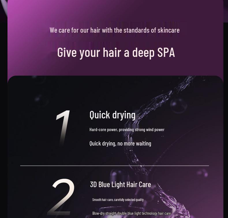 High-Power Silent Hair Dryer with Constant Temperature & Negative Ions for Hair Protection