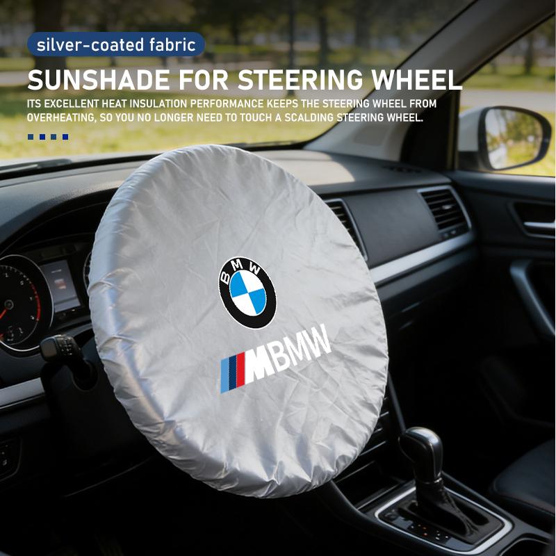 CLRJ1 Foldable Car Steering Wheel Sun Shade Sun Protection Anti-uv Sunscreen For BMW Performance X1 M3 M6 F01 F02 E34 E36 E60 F10 F20