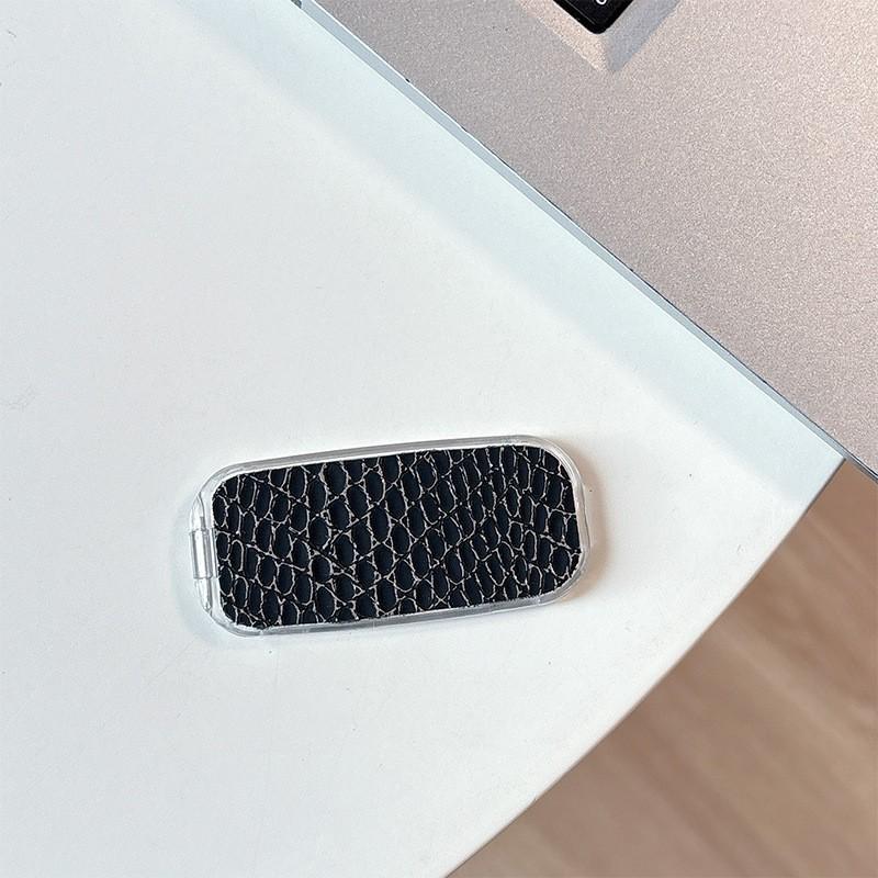 

Snake Skin Pattern Adhesive Flip Mirror Desktop Stand High-end Sense Simple Touch Up Decoration Mobile Phone Accessories Wholesale