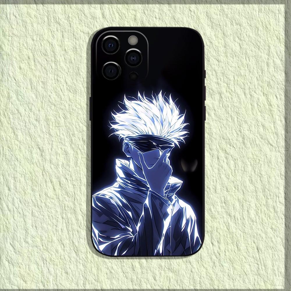 J-Jujutsu K-Kaisen G-Gojo Anime Phone Case For iPhone 16,15,14,13,12,11,Pro,X,XS,Max,XR,Plus,Mini Soft Black Cover iPhone12mini