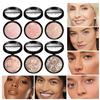 6 stuks Glow Fusion Gebakken Highlighter en Contour Poeder Set, Gemarmerde Shimmer Gezicht Fixeer Compact, Langdurige Oliecontrole Sculpting Make-up voor Vrouwen