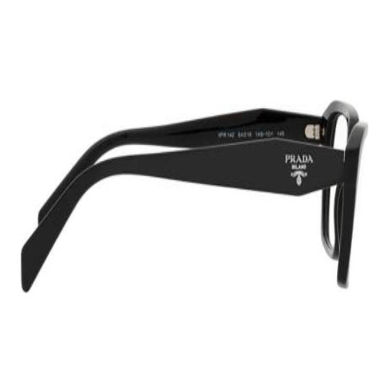 Prada Temple Logo Irregular Optical Frame Women's Black Black 52 Basic Packaging-glasses Case + Packaging Box