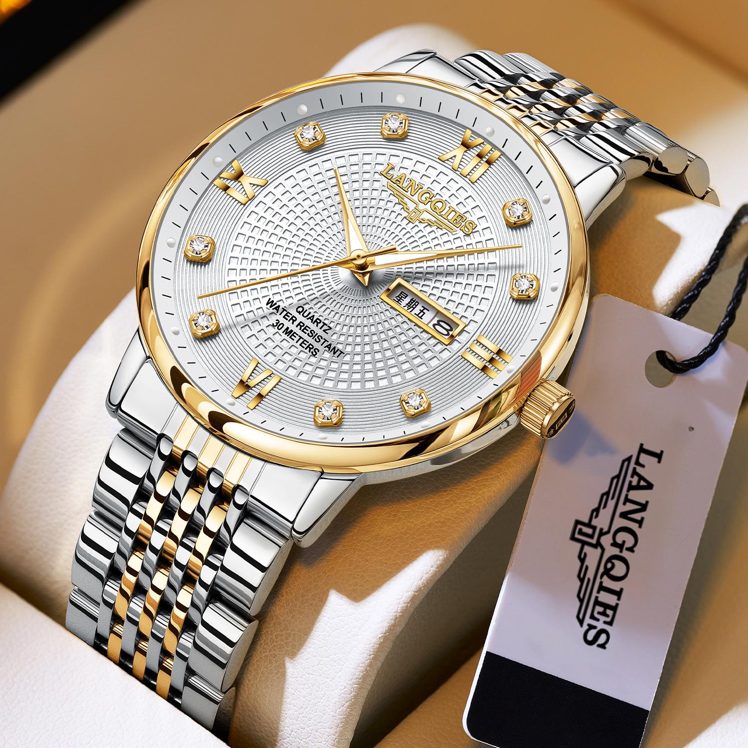 Custom-made High-quality New Men s Steel Band Business Watches Fashion Waterproof Luminous Casual Men s Watches.