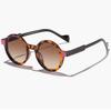 Vintage Round Punk Sunglasses Women Fashion Double Color Gradient Shades UV400 Men Trendy Sun Glasses Lunettes De Soleil Homme