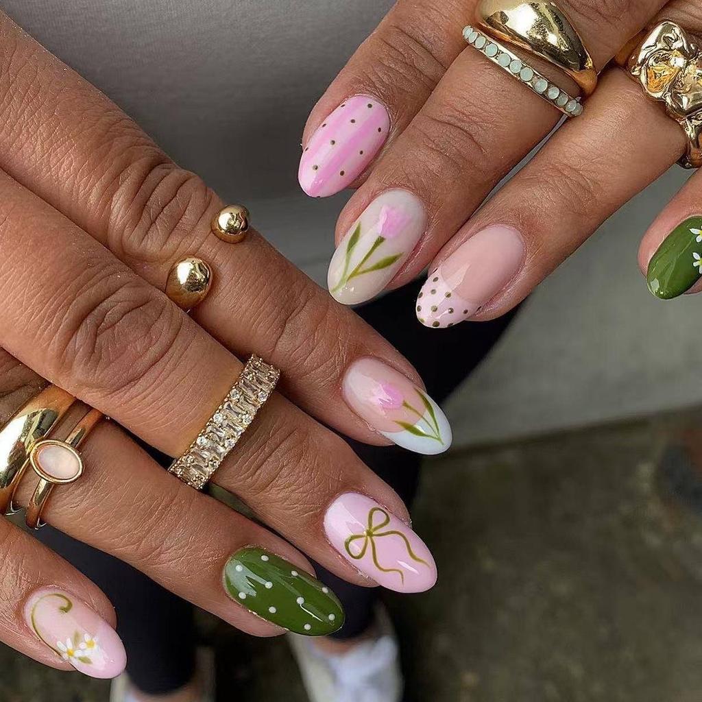 Pegatinas Desmontables para Uñas Estilo Europeo y Americano - Uñas Postizas Simples y Llevables