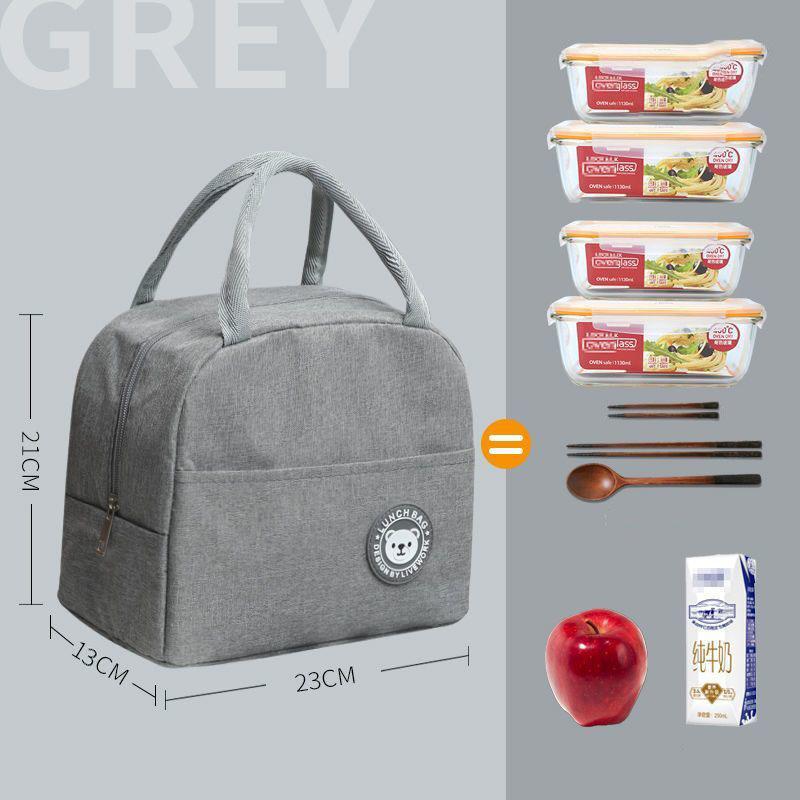 Insulated Large Capacity Handbag for Students To Bring Food, Waterproof and Oil Resistant for Office Workers To Go Out with Thick Aluminum Foil
