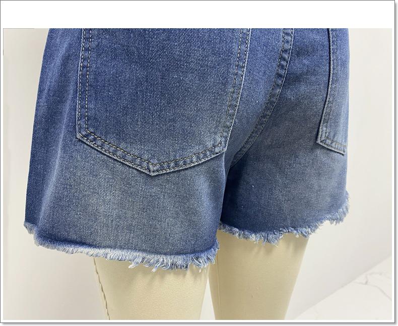 Pantaloncini di Jeans Estivi Donna 2025 Stile Europeo e Americano Vita Alta Strappati