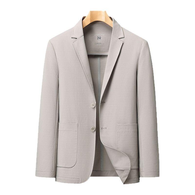 Spring and Summer Ice Silk Light Luxury Markless Pressing Glue Thin Sun Protection Suit Men's Casual Suit