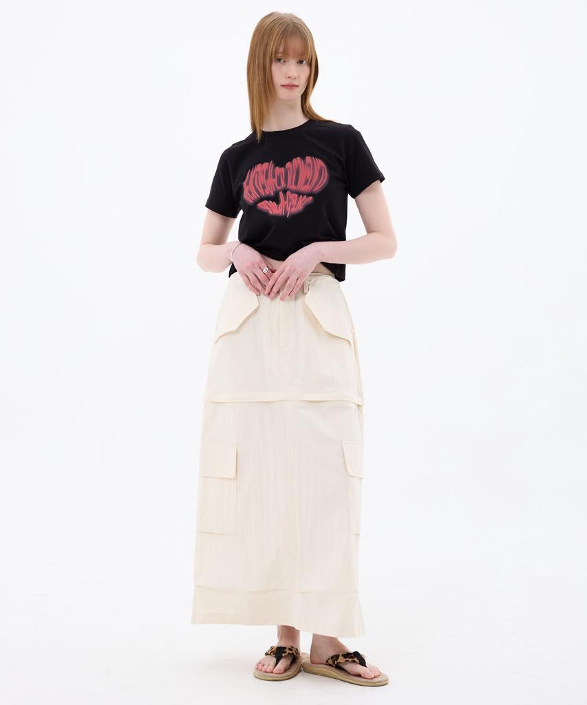 Alikim Double Cut Cago Skirt / Ivory