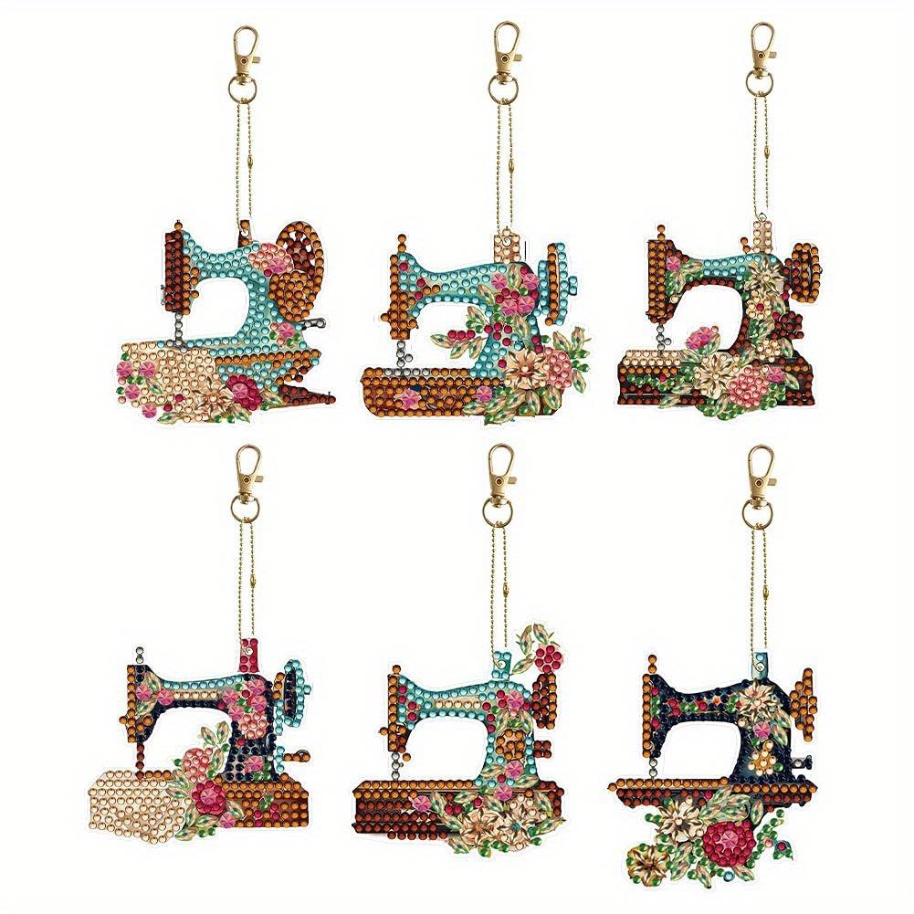 

6 шт., швейная машина-сделай сам, брелки с алмазной росписью, подвески, подарки 6pcs/set