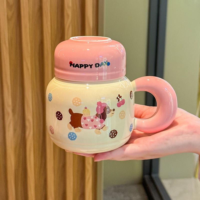 

Graduation Season Gifts for Girls Girlfriends Birthday Gifts Cute Puppy Ceramic Mugs Gift Box 401-500ml
