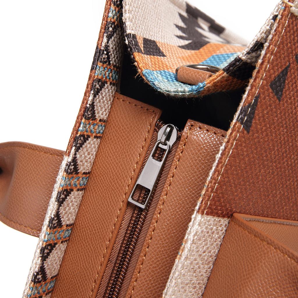 Vintage Cotton and Linen Print Western Women's Shoulder Bohemian Portable Messenger Women's Bag