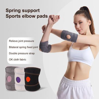 1Pc Adjustable Elbow Brace Spring Support Outdoor Running Basketball Cycling Compression Arm Sleeve Breathable Men Women Fitness Elbow Protector Band