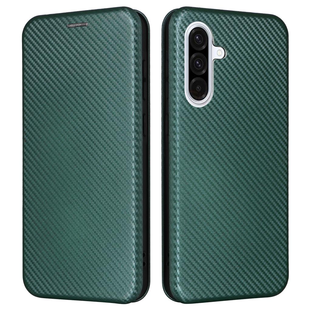For Samsung Galaxy A56 5G Case Carbon Fiber Texture Drop-Proof PU Leather Phone Cover