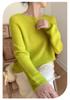 Elegant One-Shoulder Mulberry Silk Cashmere Sweater for Women - Slimming Autumn/Winter Knit Base Layer