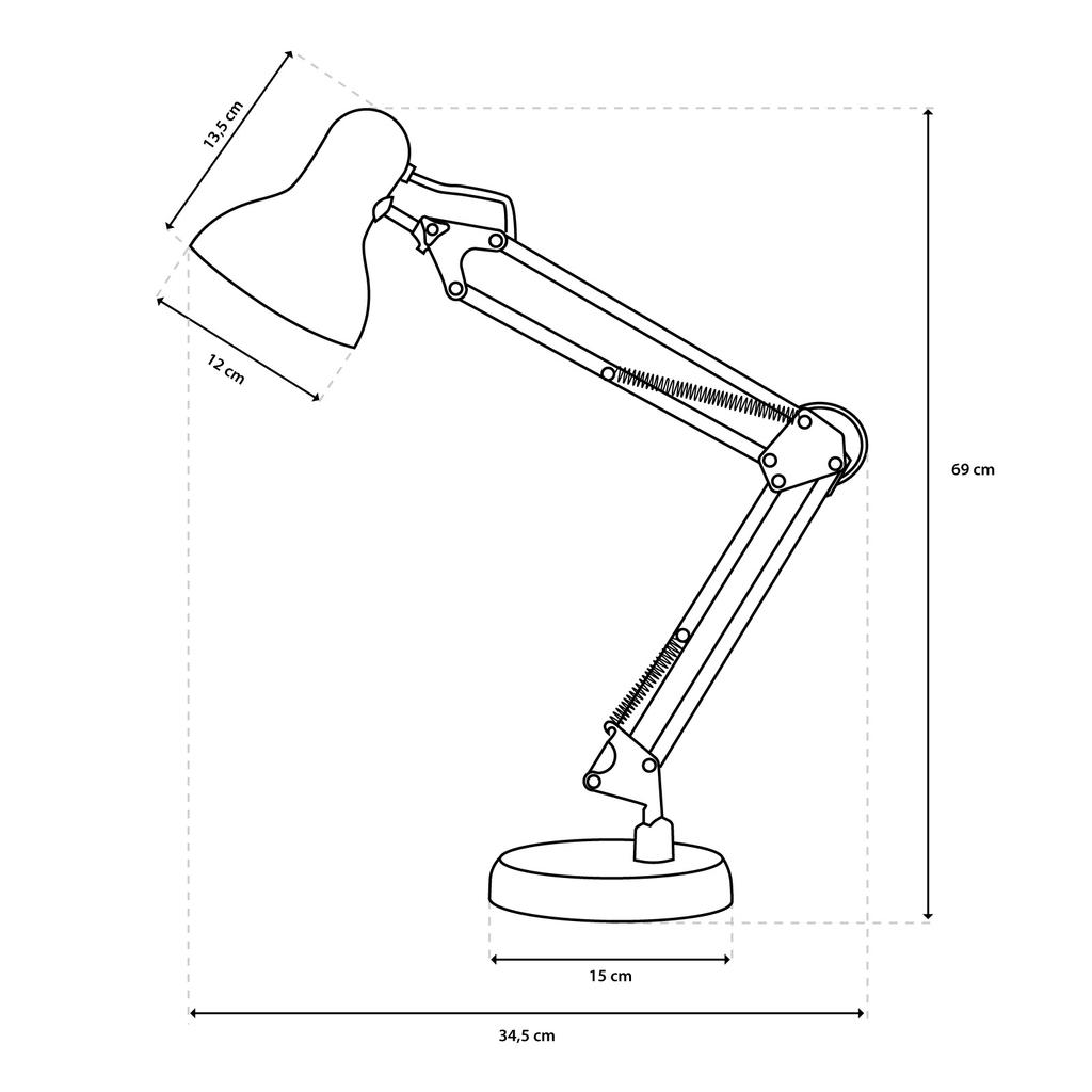 Tobi E27 White Drafting Desk Lamp With Tabletop Holder
