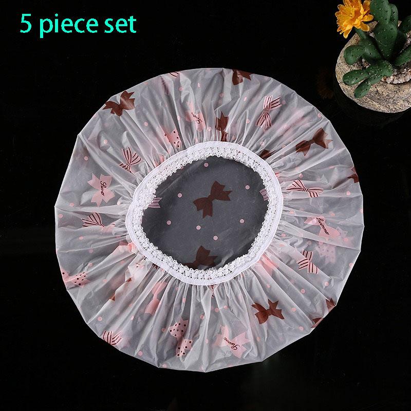 5-10PCS Thick Shower Cap For Women Waterproof Shower Cute Home Use Anti Oil Fume Foam Bath Children's Shower Cap And Head Cover