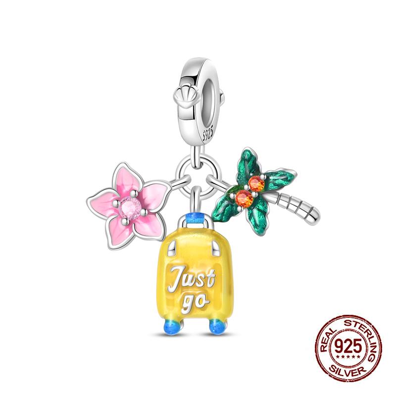 Klassischer Kupfer Eiffelturm Koffer Berühmte Sehenswürdigkeiten Charms Perlen Passend für 3mm Original Armbänder DIY Schmuck Geschenk