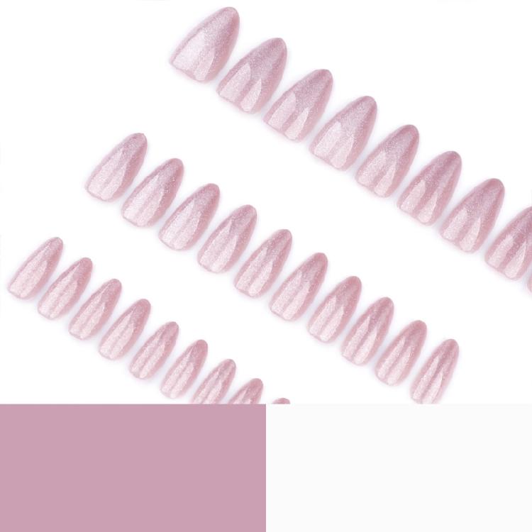 24 szt. Migdałowe Kocie Oko Sztuczny Paznokieć Krótki Nakładany Paznokieć Pełne Krycie Akrylowy Sztuczny Paznokieć Na Imprezy i Święta