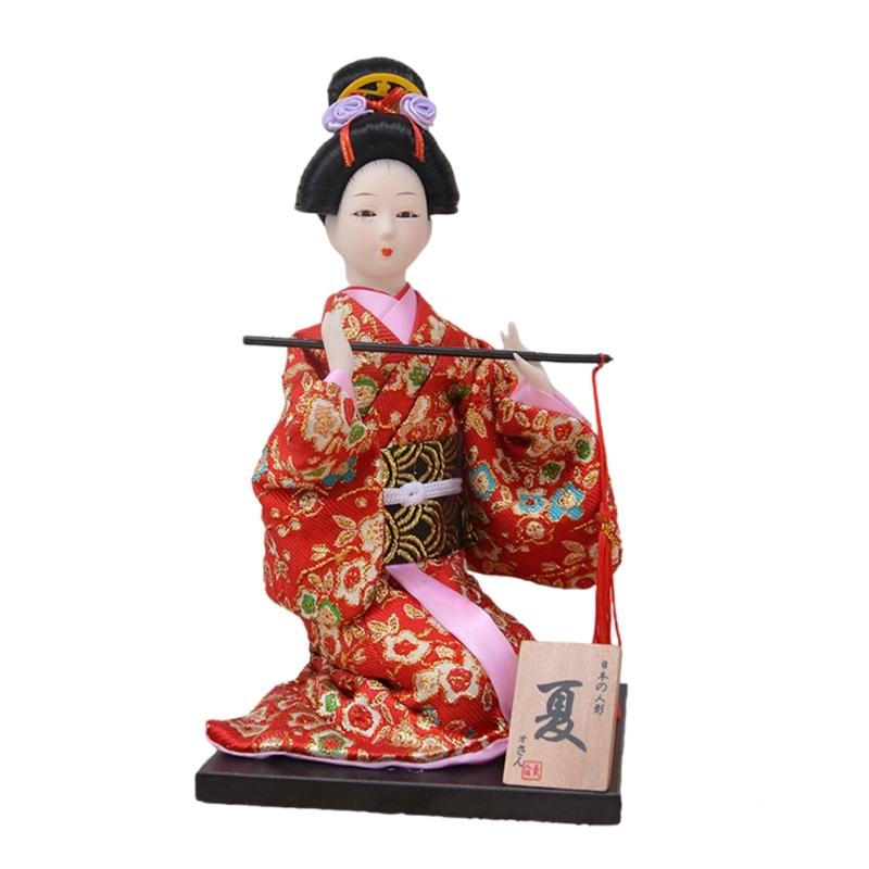 12Inch Japanese Kimono Toy Ornament for Restaurant and Home Decoration with Elegant Designing Optional Figurine Type