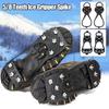 1 Pair 5/8 Teeth Ice Gripper Spike Anti-Slip Spike Grips Cleats New Shoe Covers Winter Outdoor