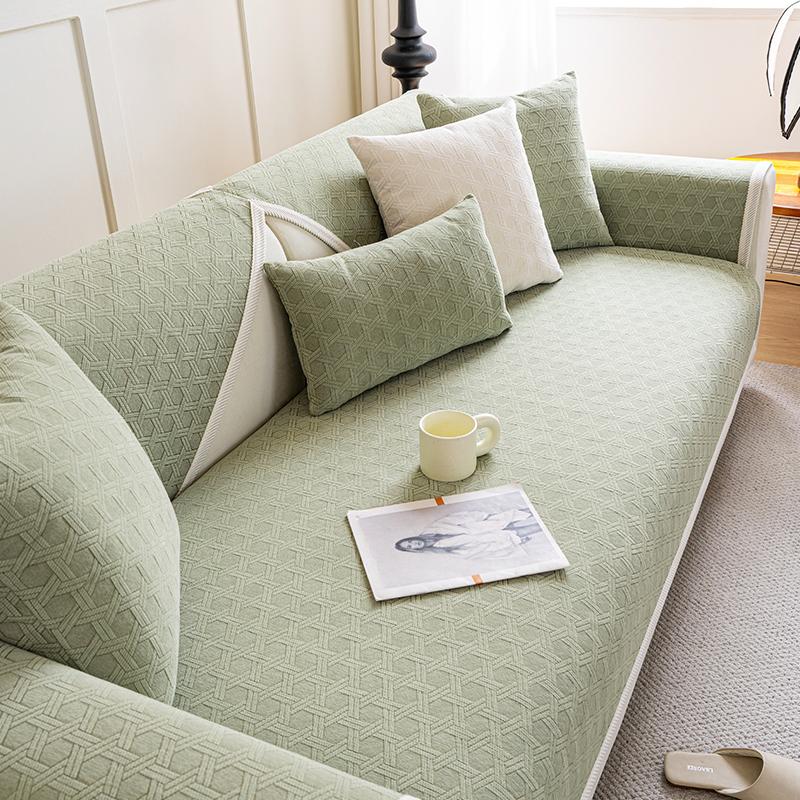 Milk Tea Color Waterproof Chenille Sofa Cushion Sofa Cover Cover Four Seasons Universal Seat Cushion Back Cover Available