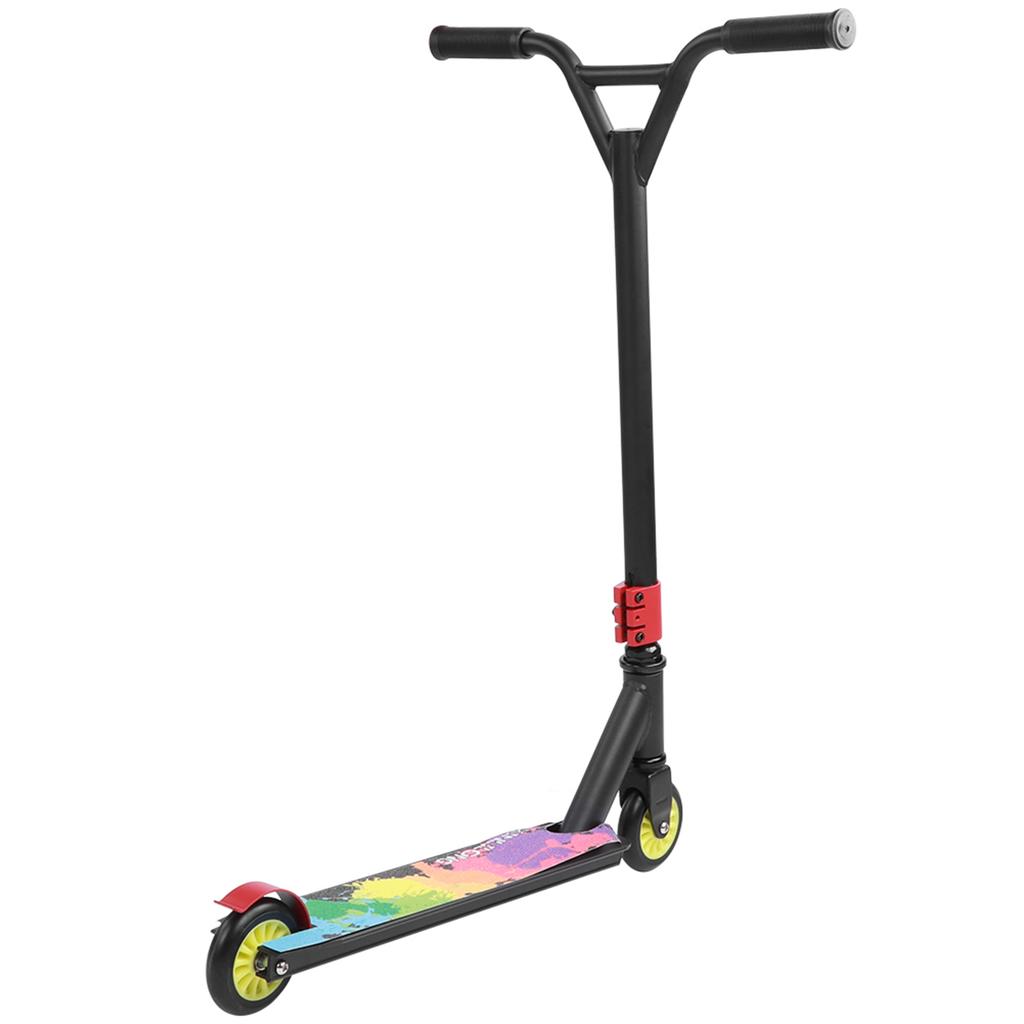 Monopattino Stunt Professionale per Adulti 2 Ruote Elastiche in PU Trasportabile da Guidare per Esterni