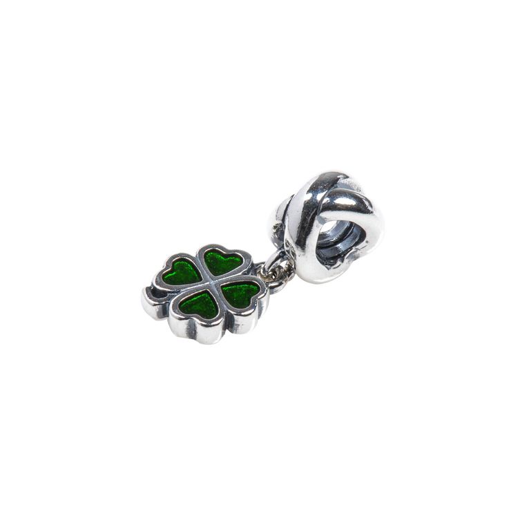 Pandora Lucky Four Leaf Clover Pendant Women jewelry Green 790572EN25 Green,F