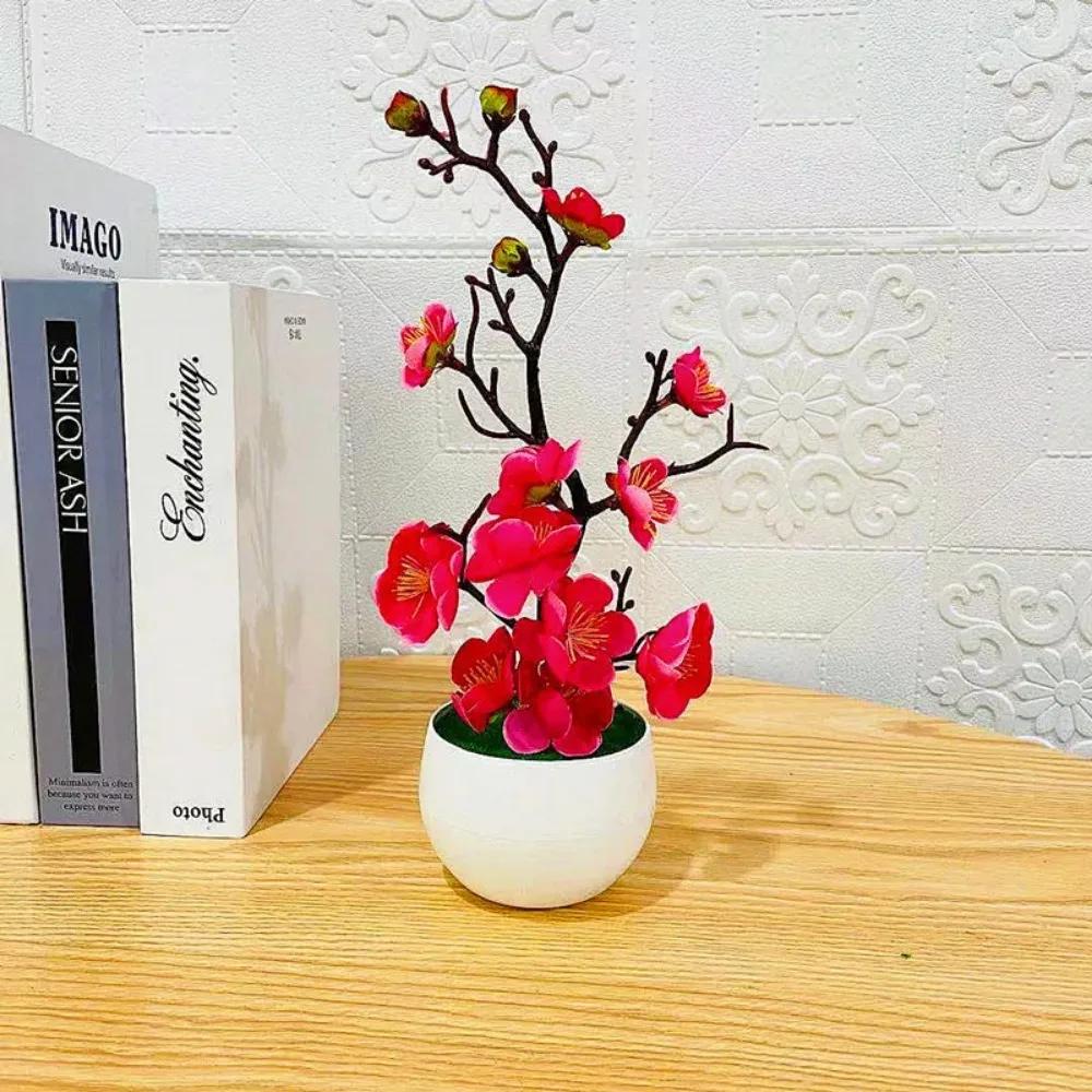 1PC New Artificial Plants Bonsai Small Tree Simulation Pot Plants Fake Flowers Table Potted Ornaments Home Mother's Day