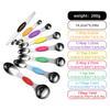 Juego de 8 Piezas/Set de Cucharas Medidoras Magnéticas de Acero Inoxidable Apilables Doble Cara Metálicas Precisas para Latas de Condimentos