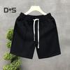 Men Sports Shorts with Elastic Waist Straps Summer Casual Shorts Leisure Work Beach Vacation Solid Color Shorts